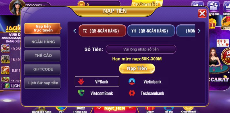 Hướng dẫn nạp tiền 68 game bài để rinh quà tặng lớn